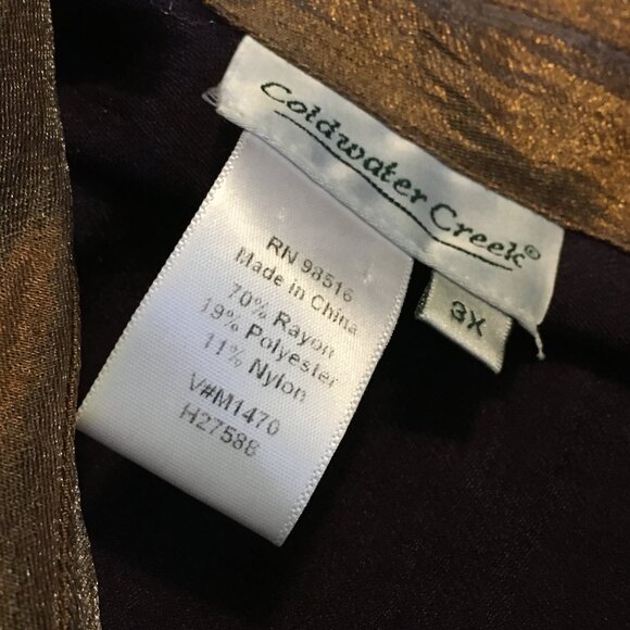 Vintage Coldwater Creek Golden Brown Button Down Shirt - Picture 10 of 16